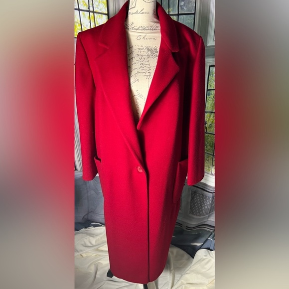 Vintage Red Wool Coat Full Length From Cassidy Women’s Size 12 1970s - Picture 1 of 5